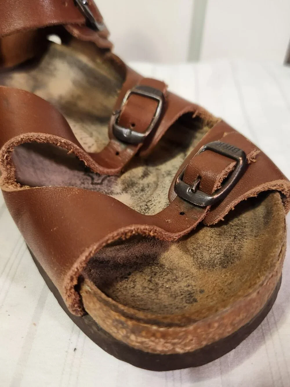 Discontinued Vintage Birkenstock Leather Gladiator Ankle Wrap Sandals Brown EU37